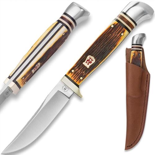 Amber-Bone-Hunter-Knife-3-12-Full-Tang-440-Stainless-Steel-Blade